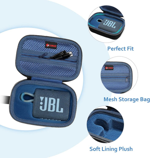 XANAD Blue Case for JBL Go3 / Go 3 Eco Portable Wireless Bluetooth Speaker - Travel Protective Carrying Storage Case Bag...