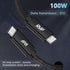 USB C to USB C Cable (2Pack, 100W, 3FT), Nylon Braided 3.2 Gen 2 USB-C Cable, 20Gbps Fast Charging Cable - Black...