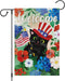 Welcome 4th of July Black Cat Garden Flag 12x18 Inch Double Sided Burlap, Patriotic USA Flag Memorial Day Flower Yard Flag for Independence Day Ou...
