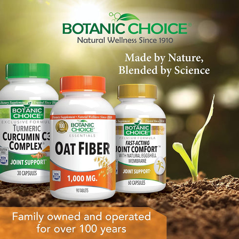 Botanic Choice Oat Fiber - Natural Dietary Supplement for Digestive Health - Women and Men - 90 Tablets (1000mg)...