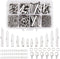 Beadthoven All 6 Size Slide On End Clasps with Extender Chains Jump Rings Lobster Clasps Cord Tube Crimp Ends Findings for Multi-Strand Necklace B...