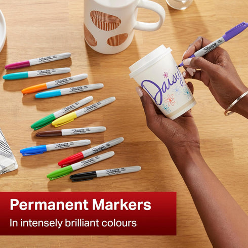 Sharpie Permanent Markers | Fine Point | Assorted Standard Colours | 4 Count...