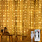 195 LED Curtain Tapestry Lights Backdrop String Lights, 6.5 x 5 Feet Hanging Fairy Curtain Lights with 8 Lighting Modes and Remote for Bedroom Win...