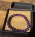 Amethyst Bracelet For Women Anxiety Amethyst Beaded,Handmade Adjustable Amethyst Crystal Bracelets Charms Healing Stone Layered Bracelet Gifts For...