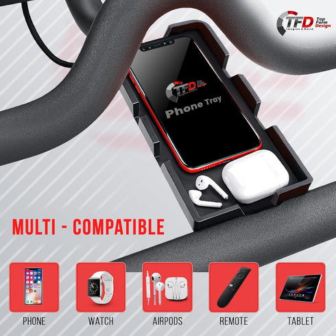 TFD Phone Holder Compatible w/Peloton Bike & Bike+ | Phone Tray, Baby Monitor, Cell Phone Holder Mount - Great for Earbuds & Fits Most Phones - An...