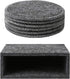 Drink Coasters Set of 6 with Holder - Dark Gray Round Water Absorption Felt Mat, Prevent Furniture from Dirty and Scratched, Suitable for Kinds of...