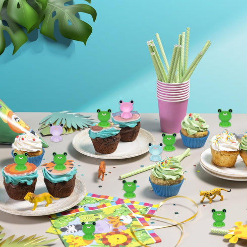50 PCS Tiny Frog Mini Resin Frogs Miniature Plastic Green Frog Figures for Craft, Garden Decor, Home Decorations(Green S2)...
