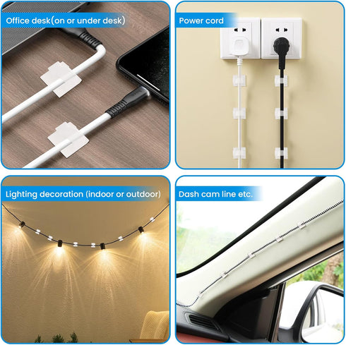 30 Pcs Small Clear Adhesive Cable Clips for Cord Management Under Desk Nightstand Phone PC Charger Plug Speaker Cord Holder Keeper Hook Wall Wire ...