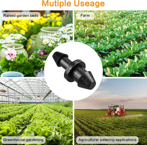 70 Pack Drip Irrigation Universal 1/4" Barbed End Plug Fittings, Barbed Connectors for Drip or Sprinkler System...