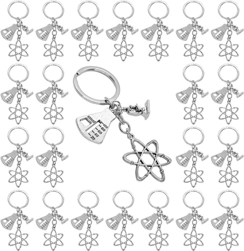 PHAETON 20PCS Science Symbol Keychain Atom Microscope Key Chain Biology Chemistry Teacher Gift Keyring Science Lovers Chemist Gift...