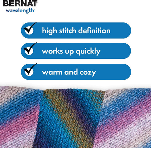 Bernat Wavelength Tanzanite Yarn - 3 Pack of 5oz/140g - Acrylic - #5 Bulky - 223 Yards - Knitting & Crochet......