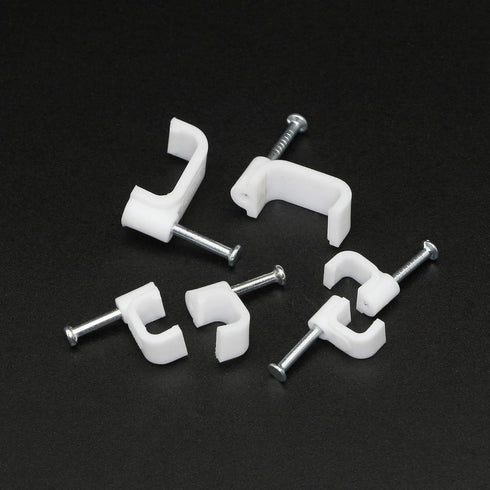 SinLoon 300pcs Cable Clips with Steel Nails 6mm 8mm 14mm Wire Holders Durable, UV Resistant Plastic Clips Help Organize Coax, Ethernet and Other C...