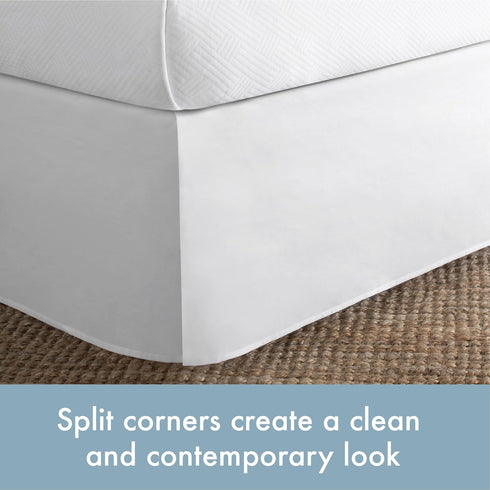 TODAY'S HOME Home Classic Tailored Bed Skirt Dust Ruffle, Cotton Blend Design, 14" Drop Length, Twin XL, White TOH24914WHIT06...