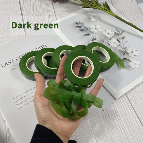 zYoung 6 Rolls Floral Tapes for Bouquet Stem Wrap and Florist Craft Projects Decorations?Dark Green?...