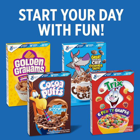 Cookie Crisp Breakfast Cereal, Chocolate Chip Cookie Taste, Made with Whole Grain, 10.6 oz...