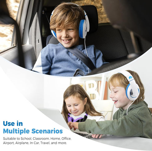 rockpapa Comfort Kids Headphones for School, Lightweight Childrens Boys Girls Teens Over-Ear Headphones Wired 3.5mm for CD DVD Player Tablet Phone...