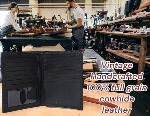 F&L CLASSIC RFID Blocking Mens Leather Bi-Fold Big Hipster Wallet, 13 credit card slots,Black…...