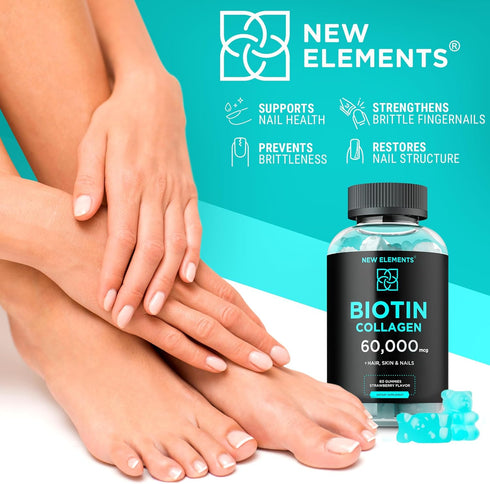Biotin & Collagen Peptides Gummies - 50,000mcg Collagen + 10,000mcg Biotin | Hair, Skin & Nails Support for Men & Women | Hair Growth, Glowing Ski...