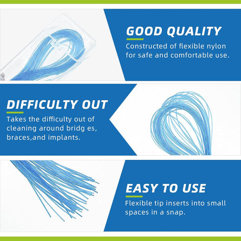 Floss Threaders,Essential Tool for Maintaining Oral Health with Braces, Bridges, and Implants 400 Count (Pack of 8)...