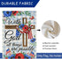 With God All Things are Possible July 4th Patriotic Decorative House Flag, American Religious Cross Anemone Flower Home Yard Garden Outdoor Decor,...