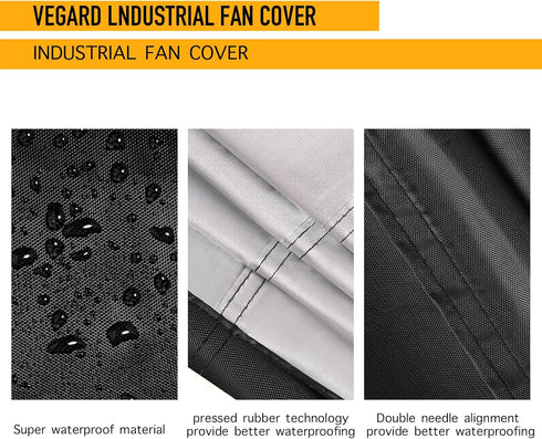 VEGARD Industrial Fan Cover,Outdoor Fan Cover, Heavy Duty Waterproof&Dustproof Cover for 24" High Velocity Floor Fan, Drum Fan, High Speed Blower,...