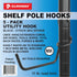 Sunway Tools Shelf Pole Hooks 5-Pack | Utility Hanger Black | Best Solution for Garage Shelving Storage Organization | Use with Metal or Wire Shel...