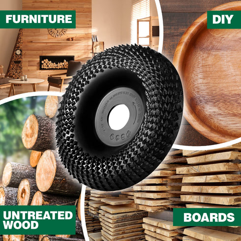 GRAFF Premium Wood Carving Disc 4 Inch for Angle Grinder - Shaping and Grinding Wheel for Wood, Drywall, Chipboard, Plastic - Woodworking Angle Gr...