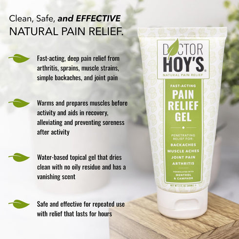 DOCTOR HOY'S Natural Pain Relief Gel, Topical Arnica Anti-Inflammatory Gel for Arthritis, Joint Pain, and Muscle Strains - Clean, safe and effecti...