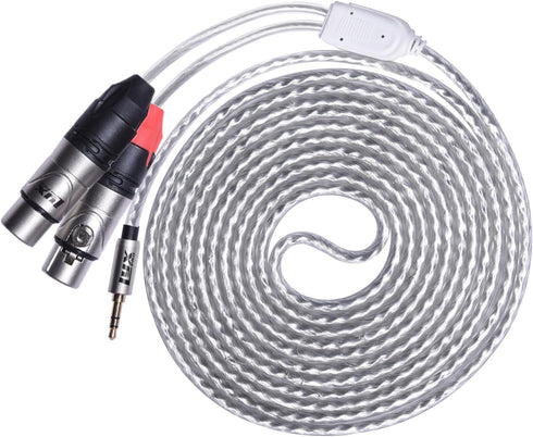 LyxPro Y-Cable 3.5mm TRS Male to 2 XLR Female Stereo Audio Y-Splitter Adapter Cable - 10 Feet...