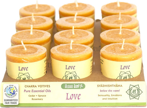 Premium Scented Hand Made Chakra Energy Candle | Votive 12-pack | Love, Svadhishtana| Yoga, Prayer & Meditation Candle | Long Burn |Essential Oils...