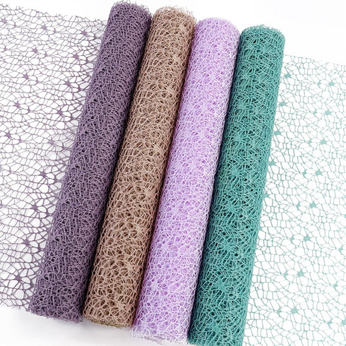 Korean Jacquard Net Mesh Openwork Floral Wrapping Paper 1 Roll Florist Supplies Flower Bouquet Wrapping Paper Floral Supplies for Fresh Flowers, 5...