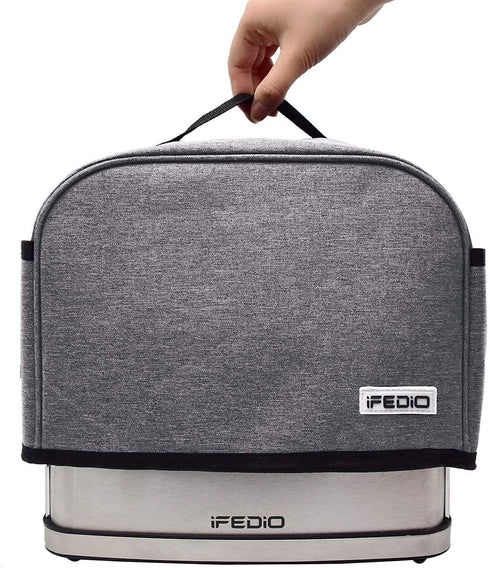 iFedio Toaster Cover 4 Slice with Storage Pockets, Toaster Dust Cover, Washable & Waterproof (Grey)...
