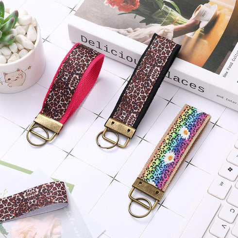Furge 72 Pieces Key Fob Hardware Set Including 24 Wristlet with Keyring, Colorful Leather Keychain Tassel and Swivel Snap Hooks for Supplies, 6 Co...