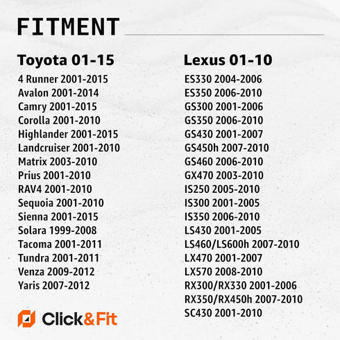 Click&Fit Front Car Floor Mat Clips 4-pack for 2000-2015 Toyota Lexus Scion – Black floor mat hooks replases 0821000820, Multi-use car carpet mat ...