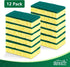 Heavy Duty Scrub Sponges Kitchen 12pcs,Dual Side Cleaning Dish Sponges for Non-Coated Cookware,Pocelain Bakeware and More...