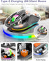 Wireless Bluetooth Transparent Mouse, 2.4GHz with USB & Type-C Two Receiver Compatible with Mac/ipad, 2400 DPI, Portable Laptop Silent Rechargeabl...