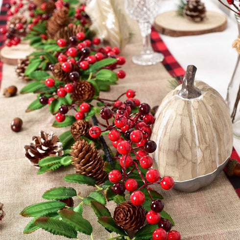 DearHouse 6FT Red Berry Christmas Garland with Pine Cone Garland Artificail Garland Indoor Outdoor Garden Gate Home Decoration for Holiday Winter ...