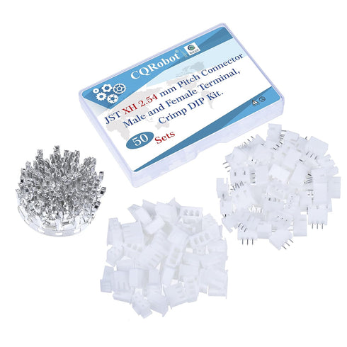 JST XH 2.54 mm Pitch 3-Pin JST Wiring Connecting IC Male Plugs, Female Sockets Housing and T-Shaped Crimp Terminal Connector Kit. 50 Sets/250 Piec...