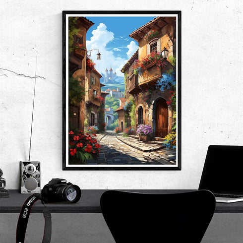 Kaliosy 5D Diamond Art Painting Kits for Adult European Town by Number Kits, Paint with Diamonds Art Landscape DIY Full Drill, Crystal Craft Cross...