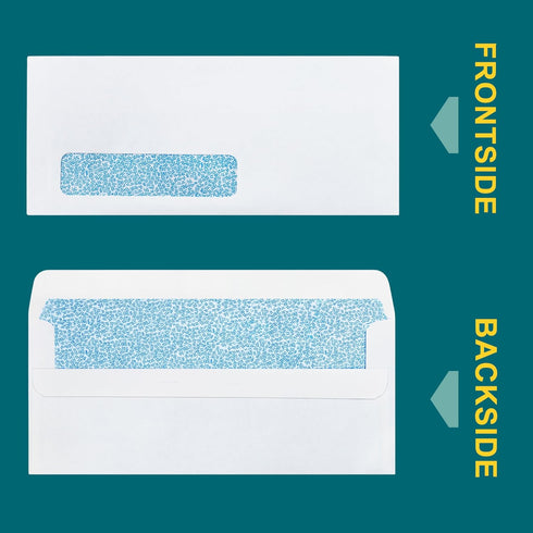 #10 Left Window Envelopes Self Seal - 20/pack - 4 1/8 x 9 1/2 inch - Business Envelopes #10 with Flip & Seal Closure, Security Tinted Envelopes fo...