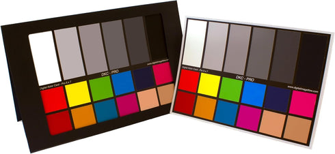 DKC-Pro 5" x 7" Set of 2 White Balance and Color Calibration Charts with 12% and 18% Gray - Pro Quality - Includes Frame Stand and User Guide...