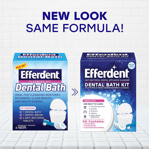 Efferdent Retainer & Denture Cleaner Tablets and Dental Bath, 4 Tablets...