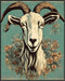 Posterizer 1 pcs-abstract retro goat poster with blue background 1-Art for Animal Lovers-GIft for Men Women Teens-Decor for Home & Office- unframe...