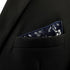 S&W SHLAX&WING Floral Pocket Square for Men Dark Blue Silver Unique Design 12.6" Large...