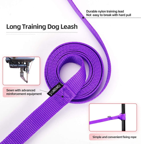 Dog/Puppy Obedience Recall Training Agility Lead- 15 ft 20 ft 30 ft 40 ft 50 ft Long Leash -for Training Leash, Play, Safety, Camping,or Backyard ...