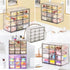Desk Storage Organizer with 12 Mini Drawers, Clear Desktop Craft Drawer Cabinet, Stackable Storage Box Caddy for Makeup Jewelry Office Craft Suppl...