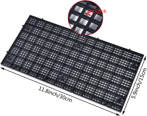 ALEGI Aquarium Grid Isolate Board Divider Fish Tank Bottom Black Filter Tray Plastic Crate (4pcs Black)...