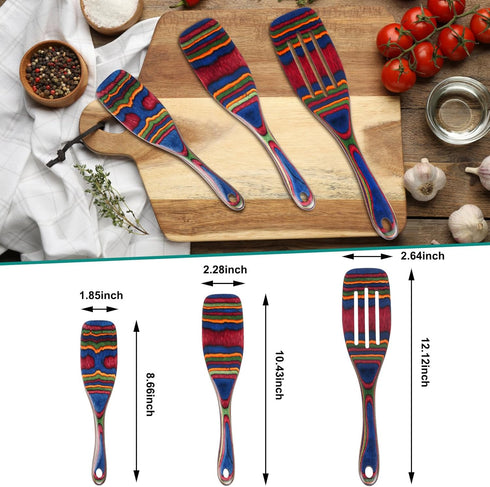 Spurtle Set, Wooden Utensils for Cooking, Kitchen Utensils Set, Pakkawood Kitchen Cooking Utensils Set, Apartment Essentials Wood Serving Spatula ...