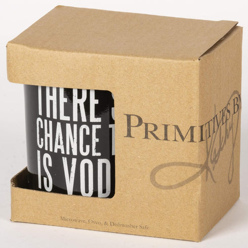 Primitives by Kathy Black and White Stoneware Coffee Mug, 20-Ounce, There's A Chance This is Vodka...