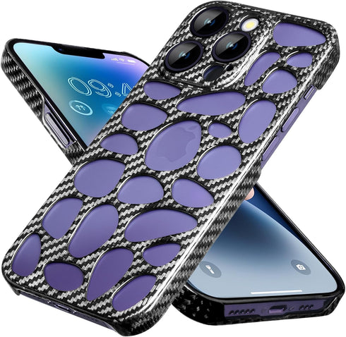 for iPhone 14 Pro Case,Glass Carbon Fiber for iPhone 14 Pro Case 6.1",Phone Case Light Slim 3D Stereo Heat Dissipation for 14 Pro Case,Support Wir...